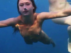 UhEbony presents: See lean naked bodies underwater in ocean