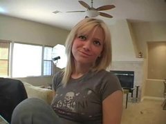 UhEbony presents: Cute girl in jeans sings for the camera