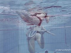 UhEbony presents: Roxalana chech in scuba diving in the pool