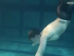 UhEbony presents: Sporty girl in black pantyhose swims erotically