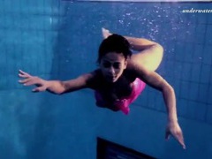 UhEbony presents: Pink lingerie and panties on girl swimming