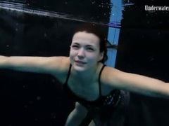 UhEbony presents: Beautiful girl swims and smiles underwater