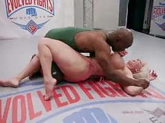 UhEbony presents: Wrestling fake tits big black cock