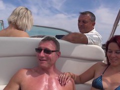 UhEbony presents: Hot ass blondie britney drops her clothes for sex on the boat, Group Sex, Hardcore, Outdoor, Reality, Yacht, Foursome, Bikini
