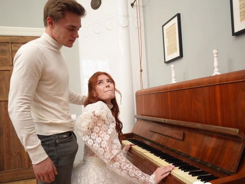 UhEbony presents: Redhead pianist goes nuts for my hard dick after practice