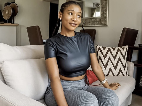 UhEbony presents: Amateur ebony model tricked to suck white cock at couch casting call