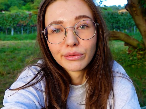 UhEbony presents: Alone? outside on the fields i presnet my huge labia teen pussy and clit