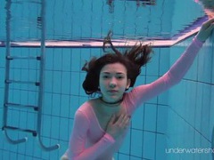 UhEbony presents: Leggy girl goes swimming in her leotard