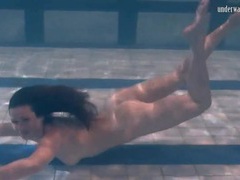 UhEbony presents: Underwater swimming and striptease with a beauty
