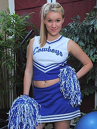 UhEbony presents: Cheerleader Kristi Kay drops pompoms and gets naked