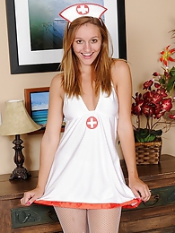 UhEbony presents: Slutty and horny teen nurse Chandler Fay strips naked