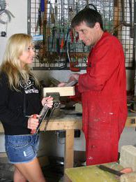UhEbony presents: Blonde teenage beauty fucking her old and horny handyman