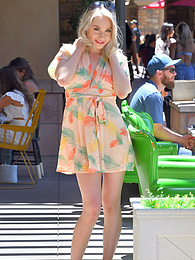 UhEbony presents: Slim american blonde Scarlett Hampton masturbates in a backyard